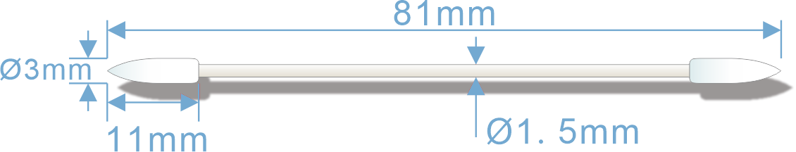 WB003 双尖头细纸棒无尘棉签